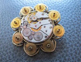 Uhrknall`s Unikat Steampunk Brosche IVV